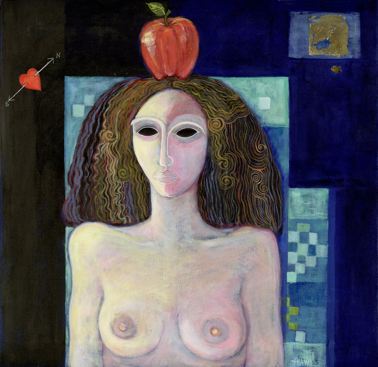 Eva, 2004 (tuval üzerine akrilik) by Laila Shawa