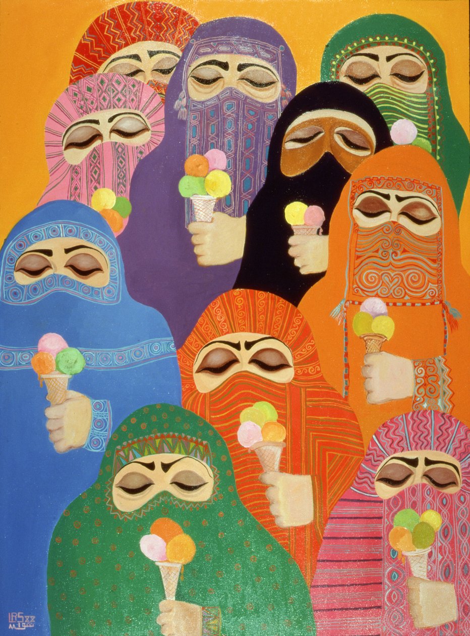 İmkansız Rüya, 1988 (gemide akrilik) by Laila Shawa
