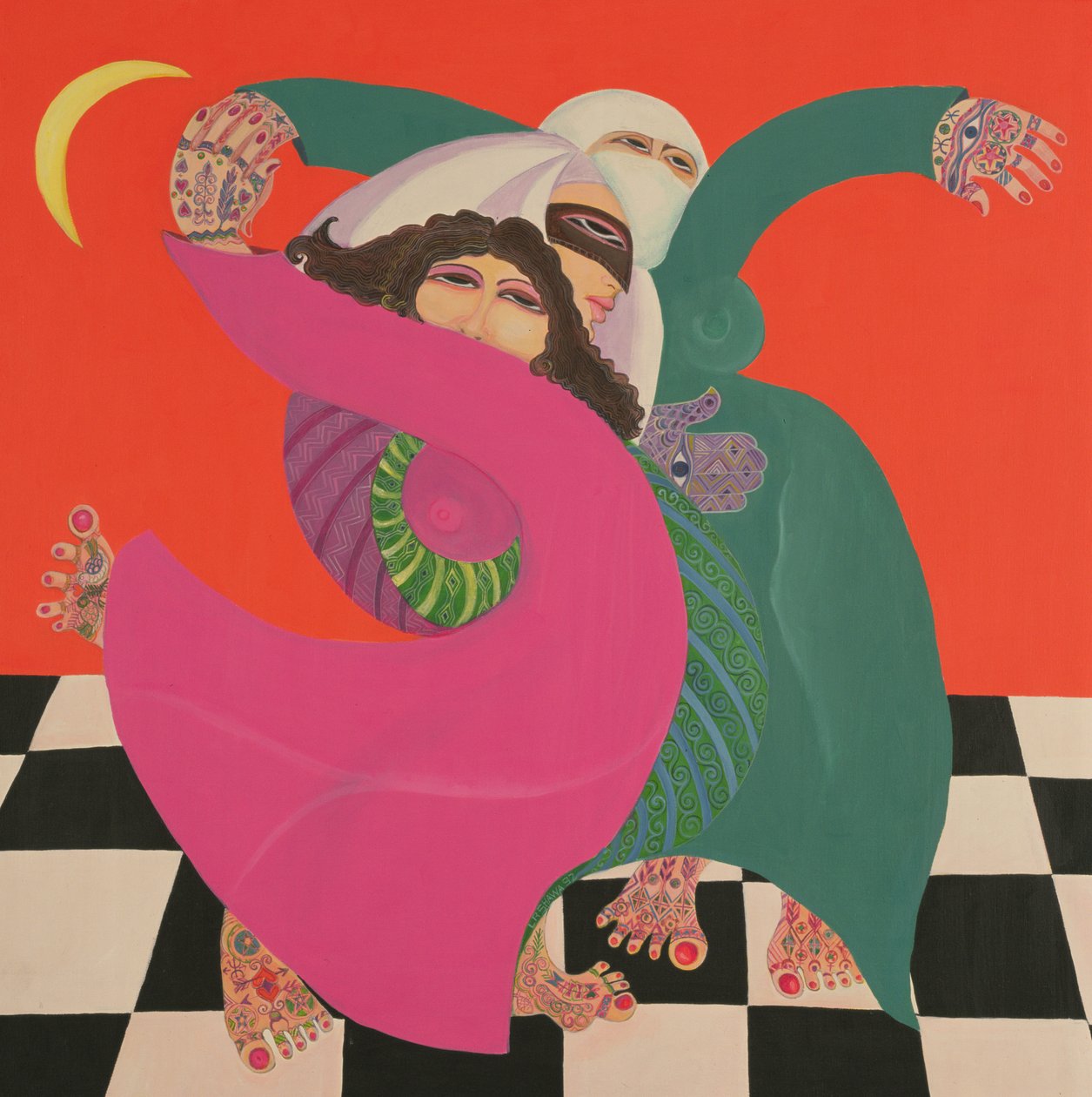 Zar I, 1992 (tuval üzerine akrilik) by Laila Shawa