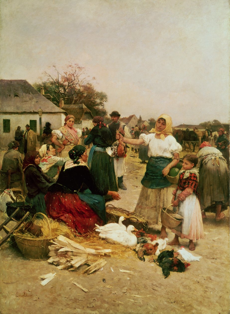 Tavuk Pazarı, 1885 by Lajos Deak Ebner
