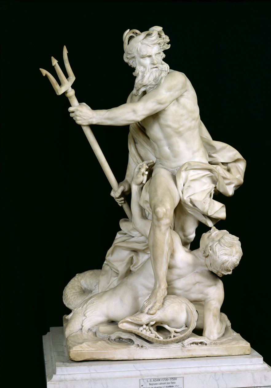 Neptün Dalgaları Sakinleştiriyor, 1757 (mermer) by Lambert Sigisbert Adam