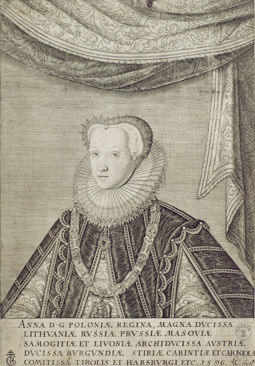 Anna Habsburg (1573-98) Queen of Poland, 1596  by Lambert Cornelis