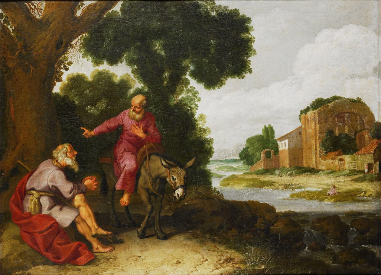 Beytel Peygamberi Yahudalı Tanrı Adamıyla Buluşuyor by Lambert Jacobsz