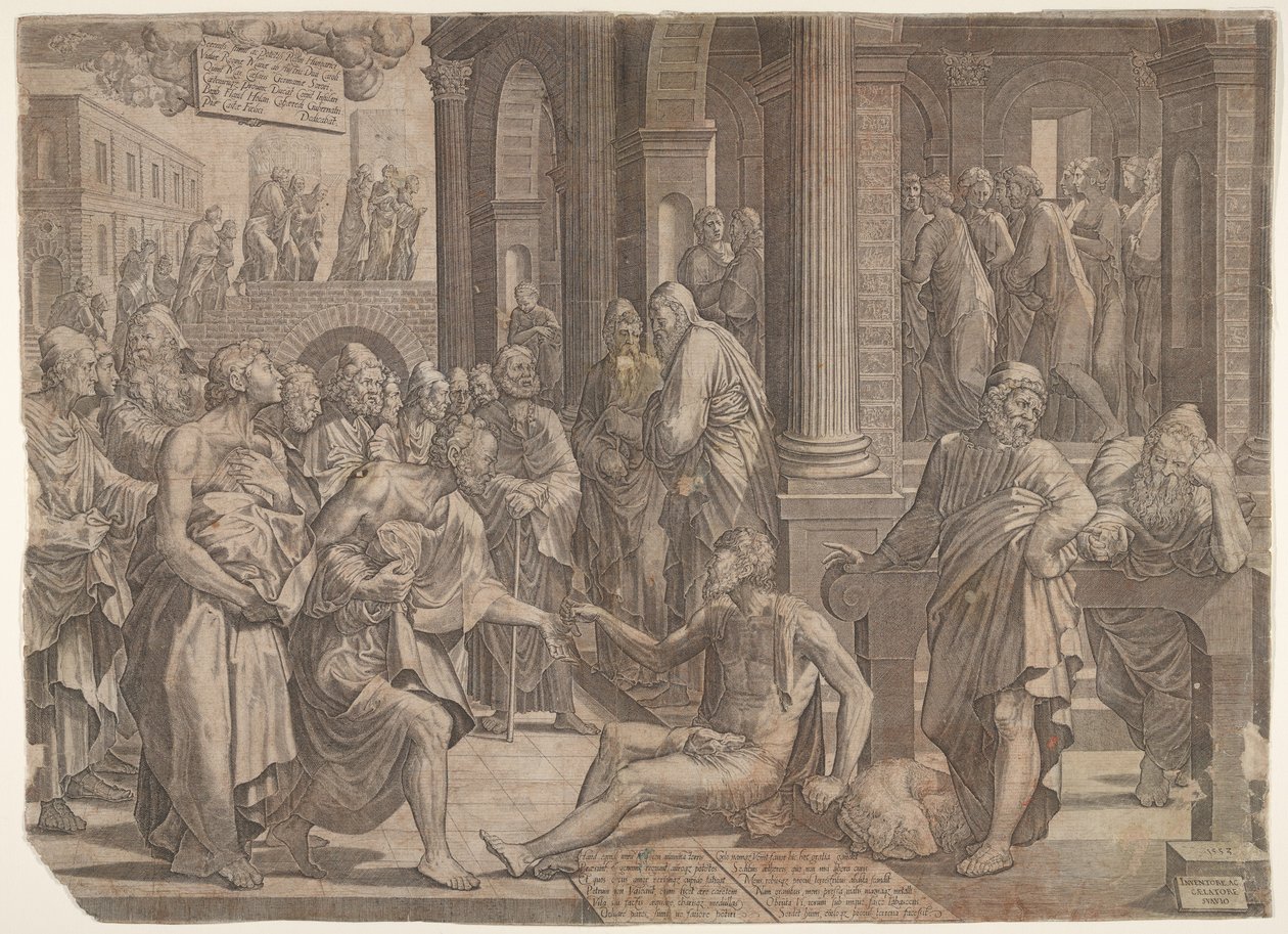 Aziz John ve Aziz Peter Sakatları İyileştiriyor, 1553. by Lambert Suavius