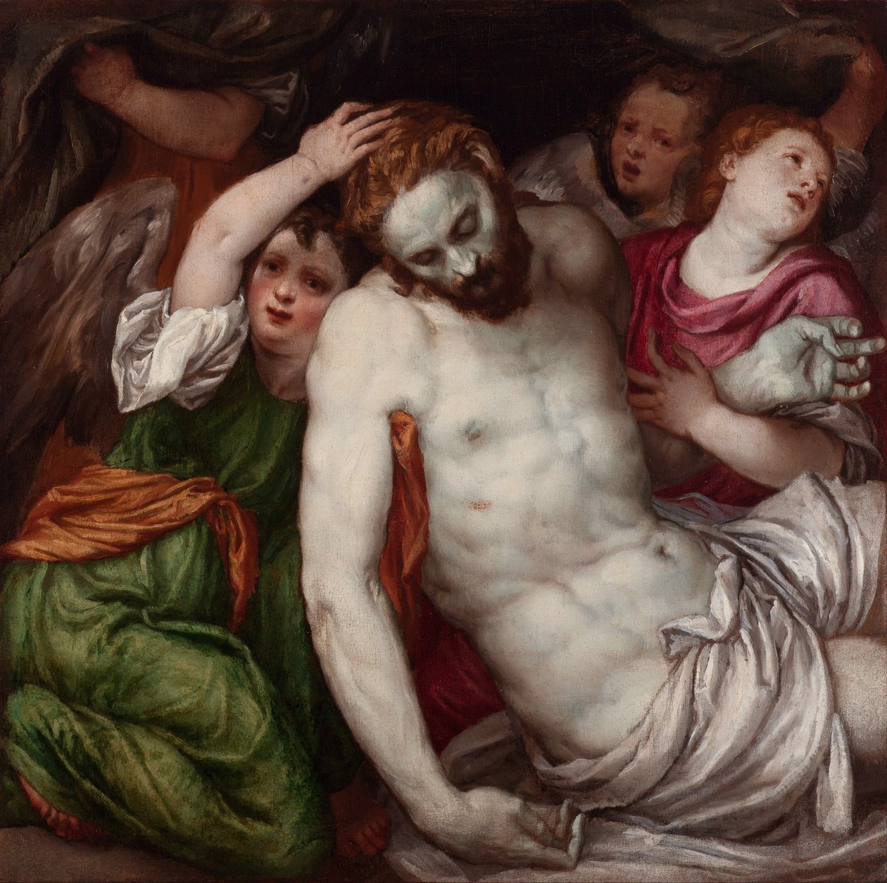 Melekler ile Pieta by Lambert Sustris