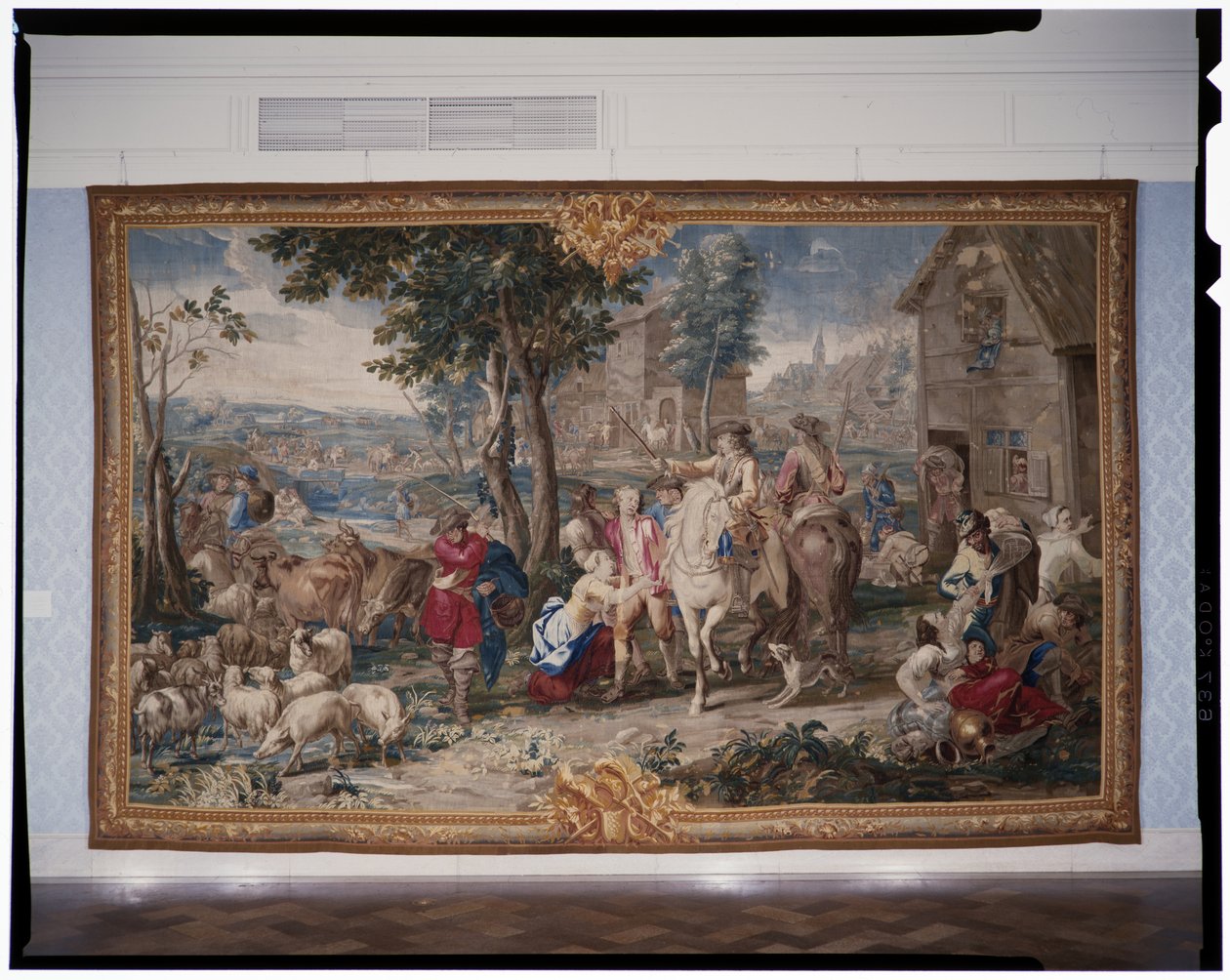 Yağma, Art of War goblen serisinden, 1708-12 (dokuma 1712-18) (goblen) by Lambert de Hondt