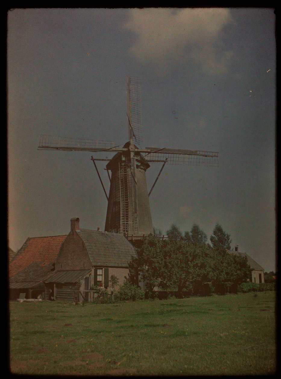 Koppeldijk üzerinde Het Klompje (veya: De Klomp), Zeist mezrasında yel değirmeni by Lambertus Hendrik van Berk