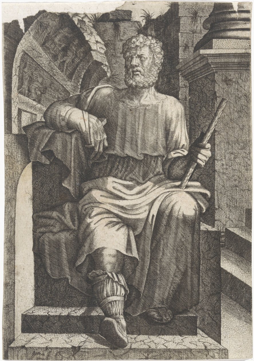 Bazı kalıntıların önünde oturan Romalı general by Lambertus Suavius