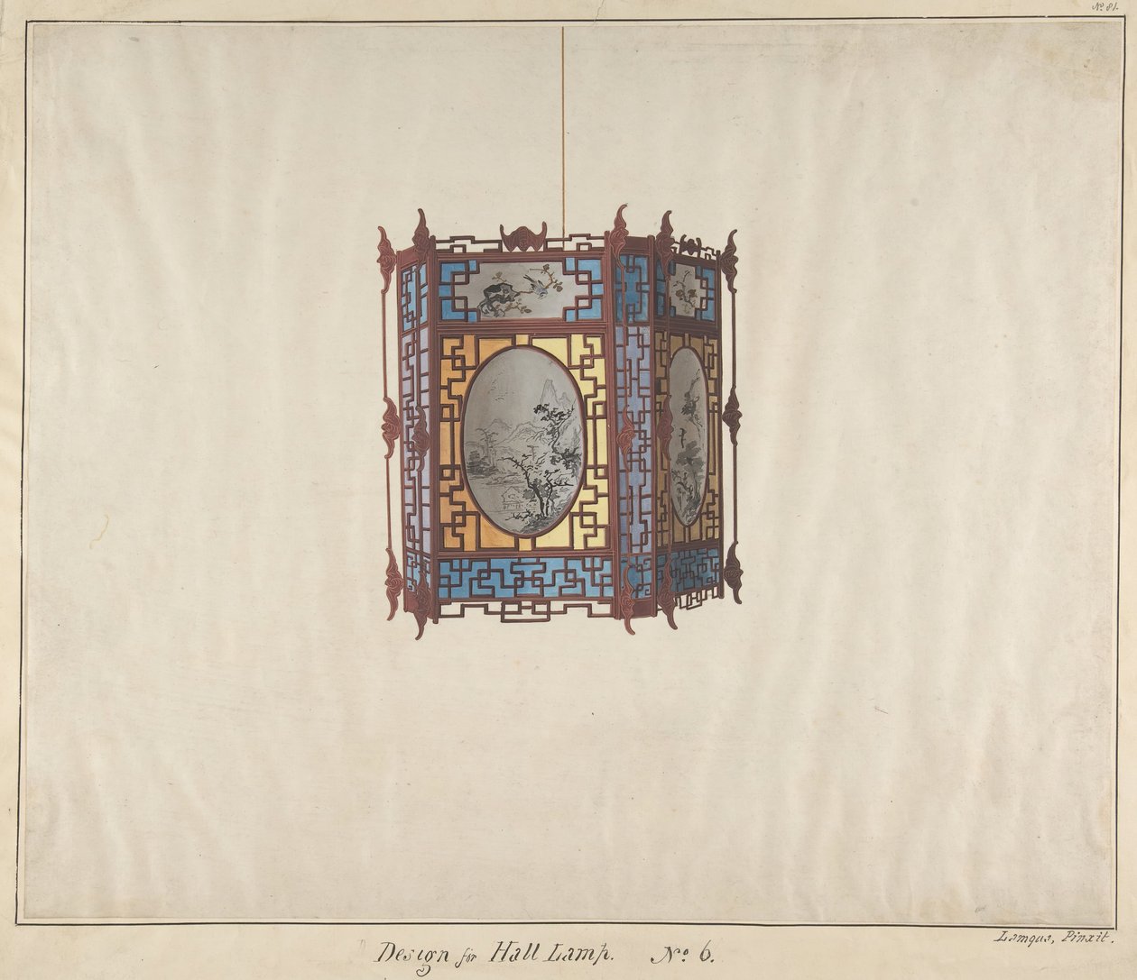 Salon Lambası No.6 için Tasarım, ca. 1845. by Lamqua