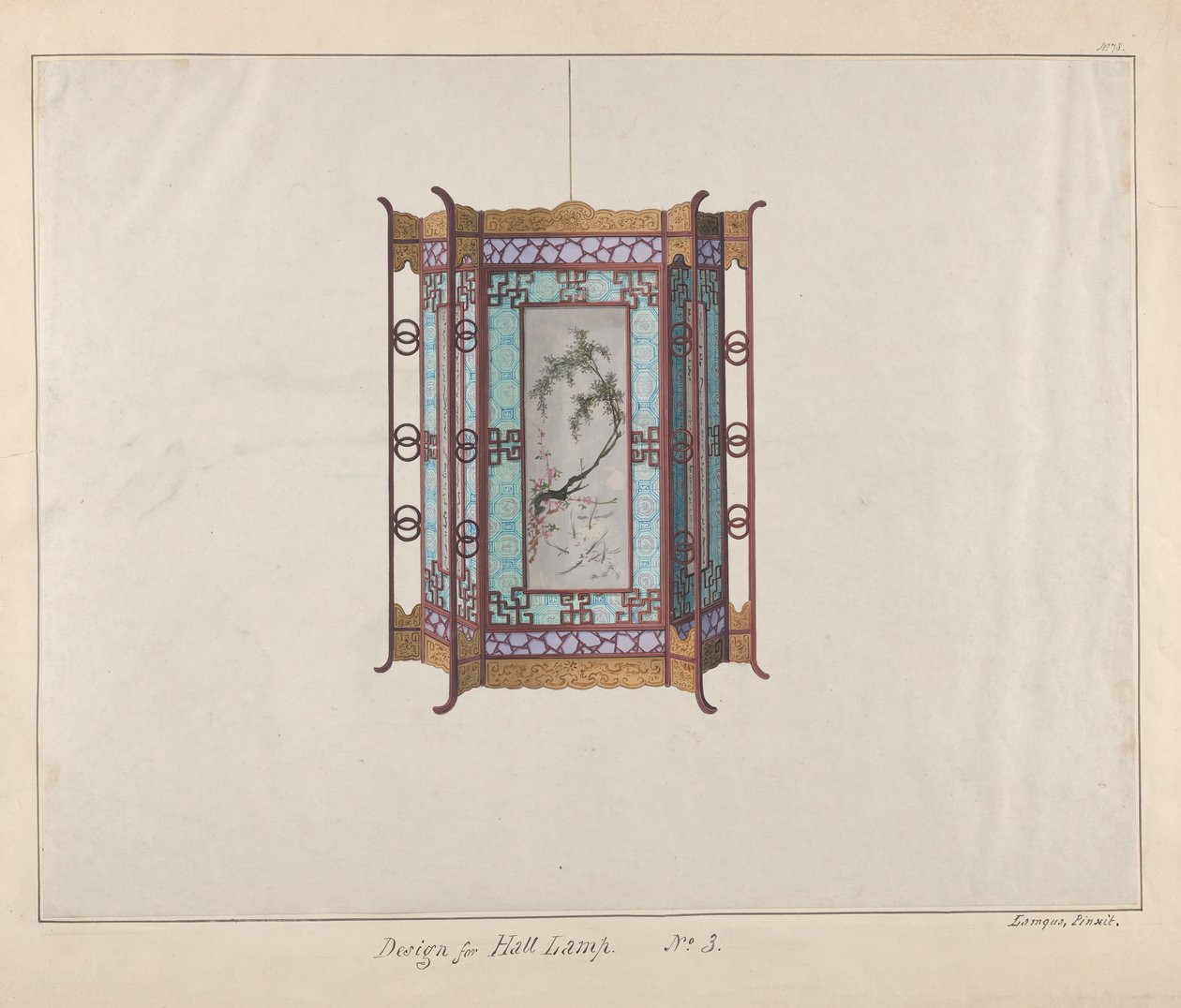 Bir Salon Lambası için Tasarım, ca. 1800-1810. by Lamqua