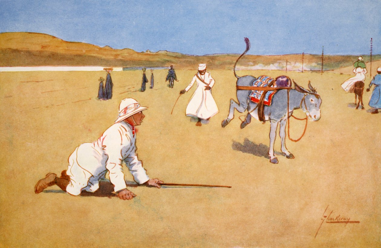 Baraj Yolunda, Assouan, 'Mısır'ın Aydınlık Tarafı'ndan, 1908 by Lance Thackeray