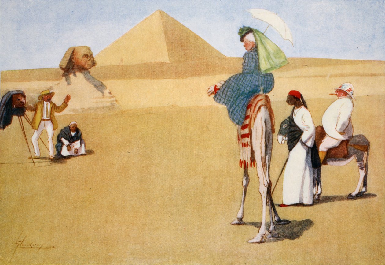 Piramitlerde Poz, 'Mısır'ın Işık Tarafı'ndan, 1908 by Lance Thackeray