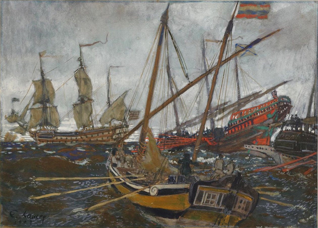 I. Peter Zamanında Gemiler, 1909 by Lanceray