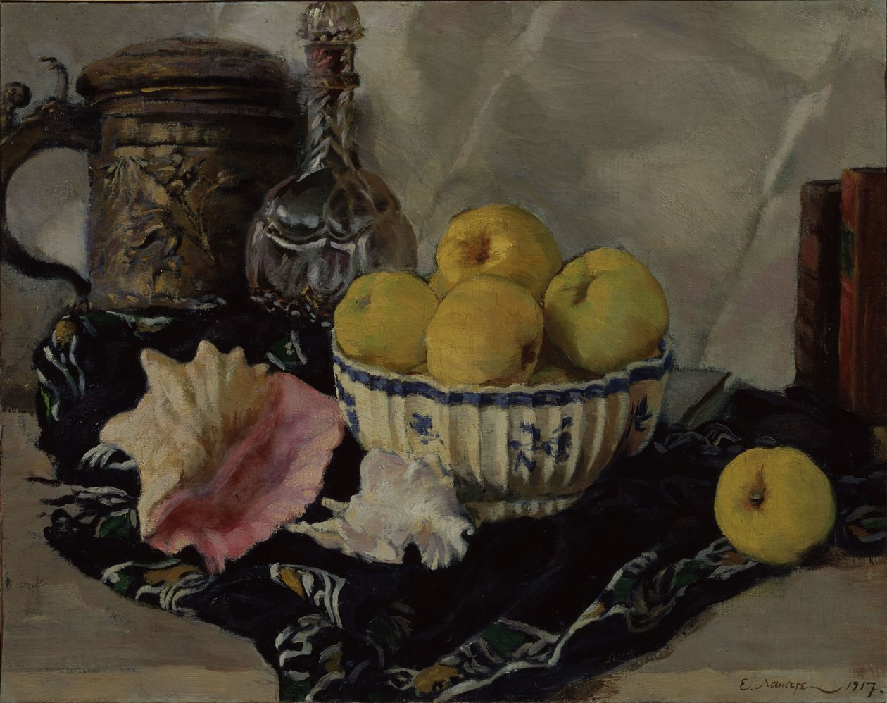 Natürmort. Kabuk ve elmalar, 1917 by Lanceray