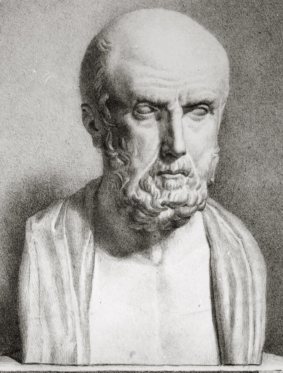 Hipokrat portresi M.Ö.460-c.377, 1. yarı 19. yüzyıl litho bw fotoğraf detayı 163525 by Langlume