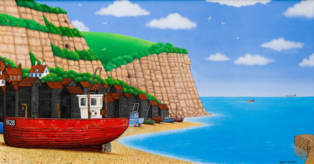 Hastings Plajı, 2003 (akrilik) by Larry Smart