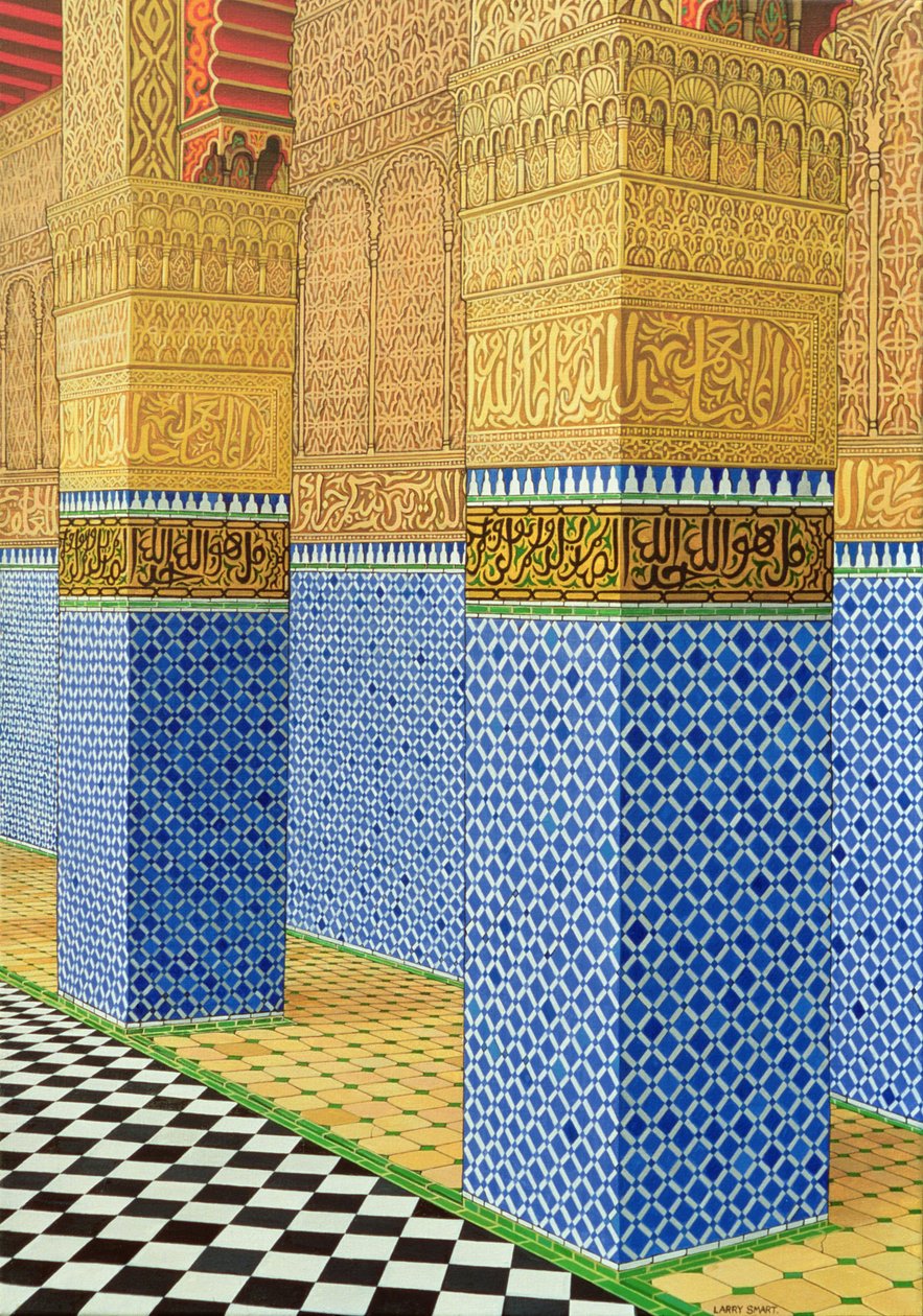 Kuran Okulu, Fez, 1998 (keten üzerine akrilik) by Larry Smart