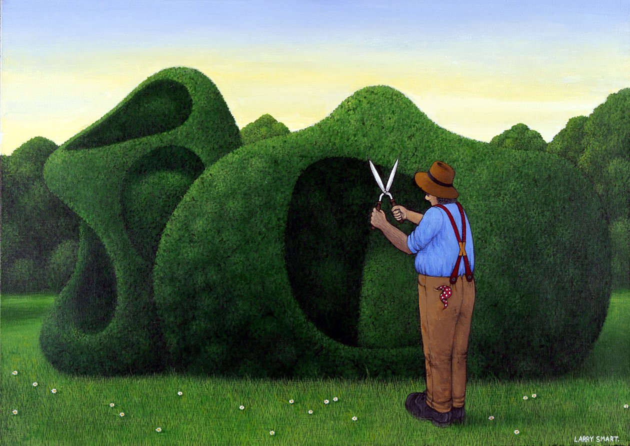 Moore Topiary (keten üzerine akrilik) by Larry Smart