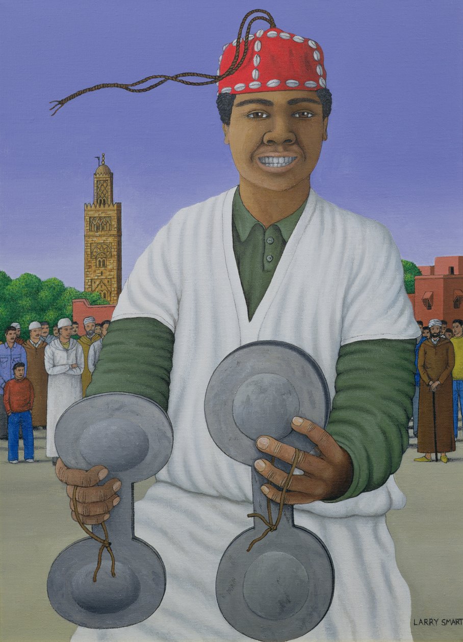 Gnawa tarafından takip edildi, 1990 (keten üzerine akrilik) by Larry Smart