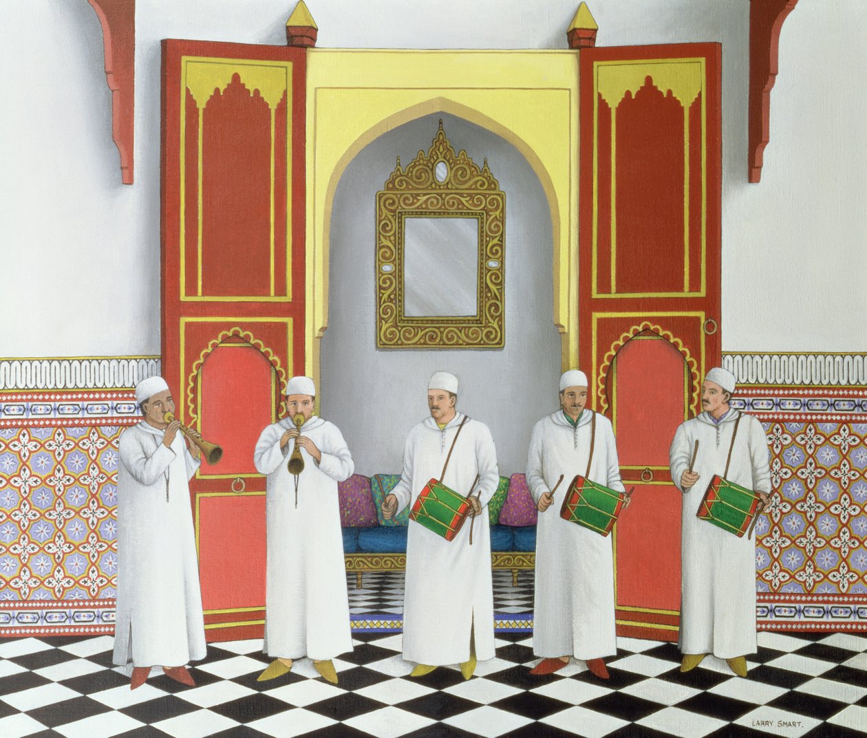 Ruhları Çağırmak, 1992 (keten üzerine akrilik) by Larry Smart