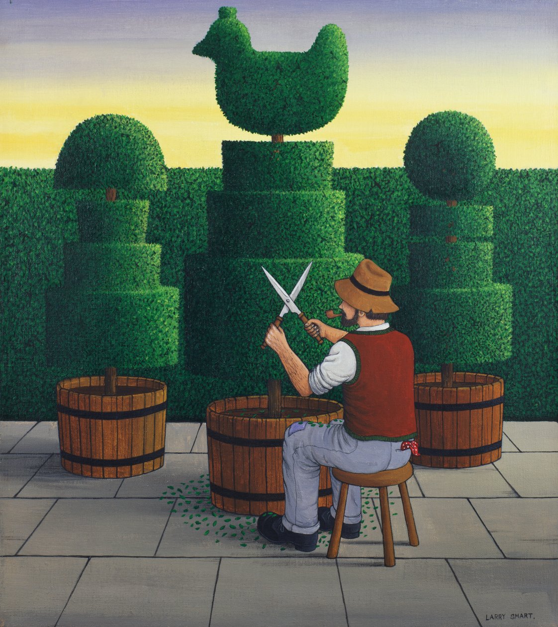 The Gardener, 1986 (keten üzerine akrilik) by Larry Smart