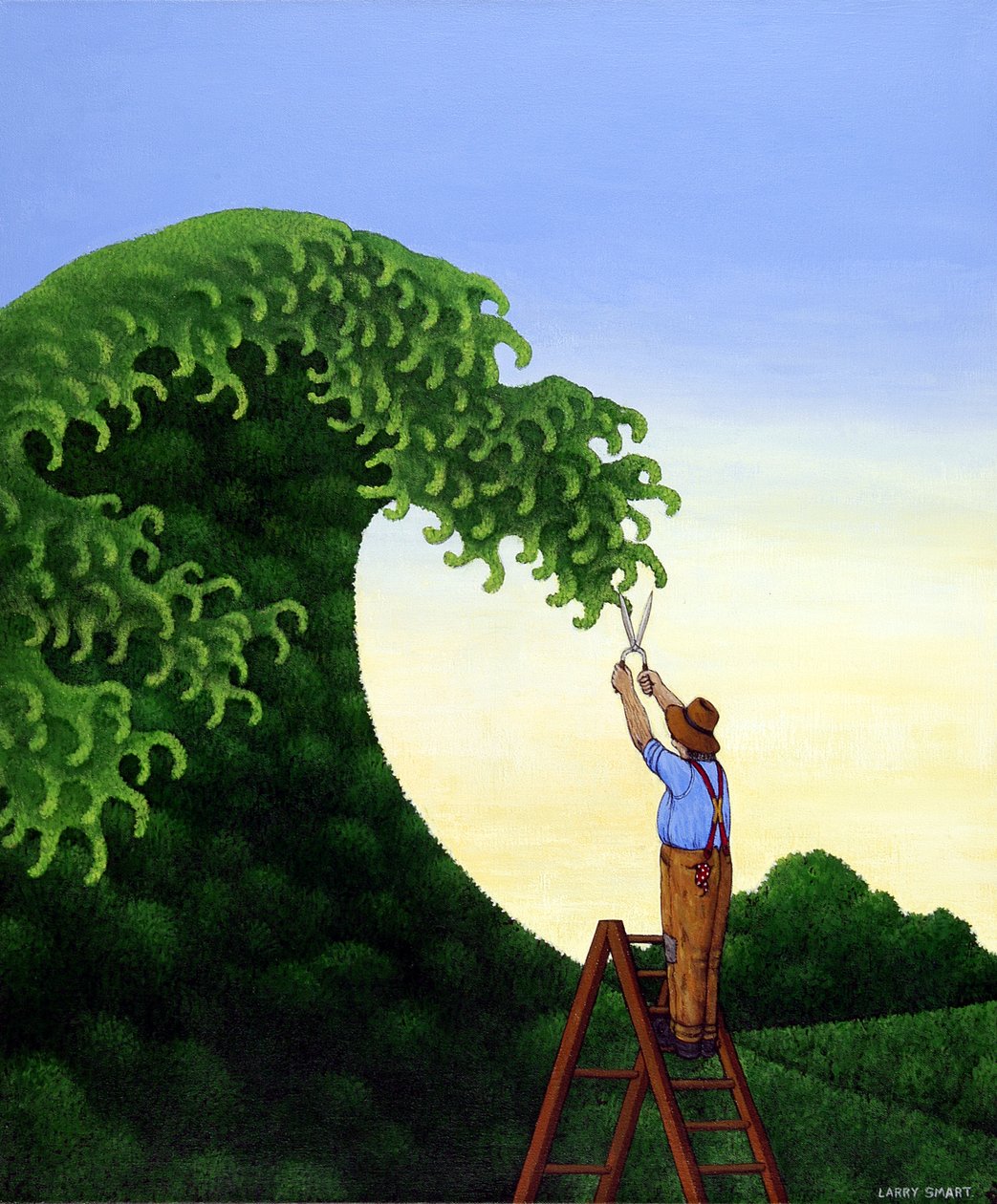 Topiary Wave (keten üzerine akrilik) by Larry Smart