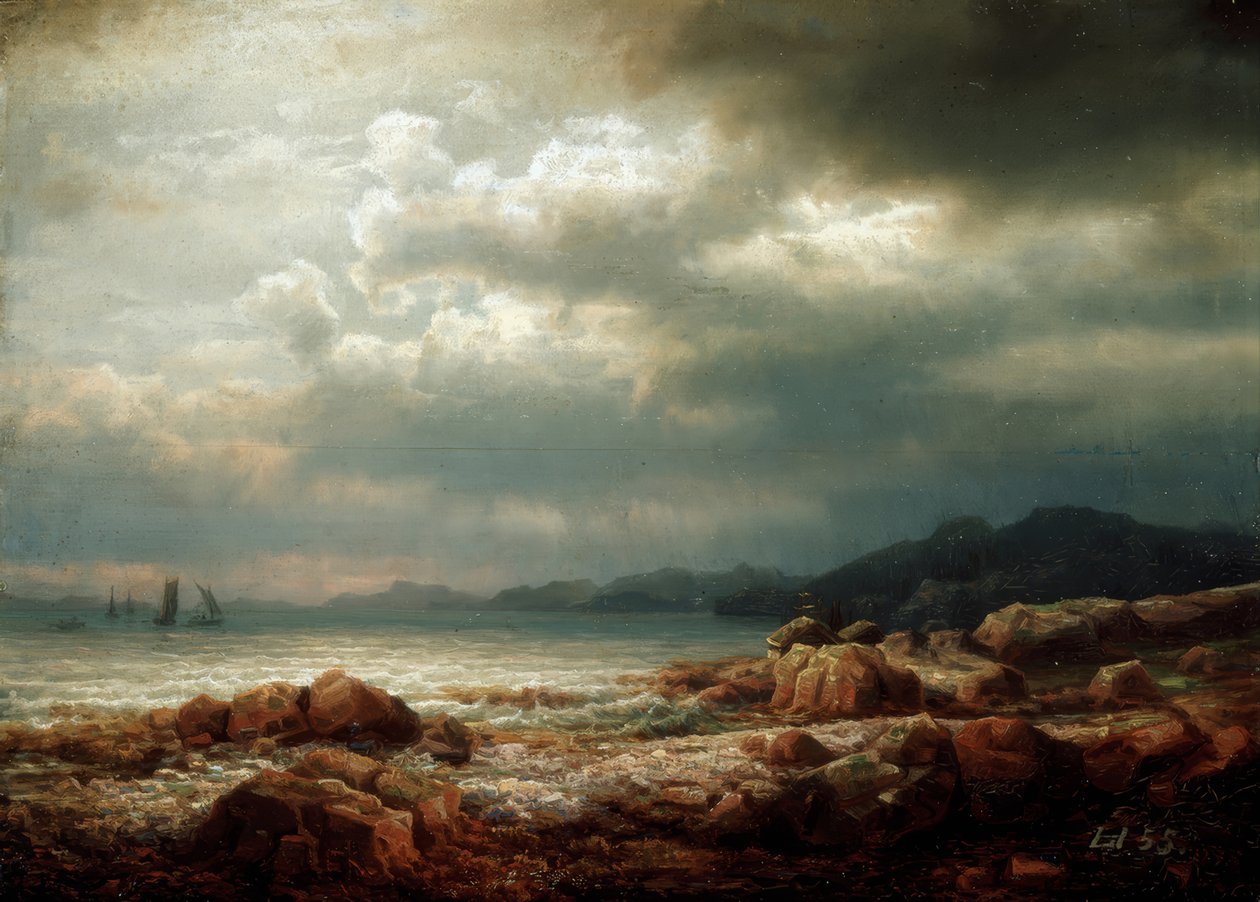 Kıyı manzarası by Lars Hertervig