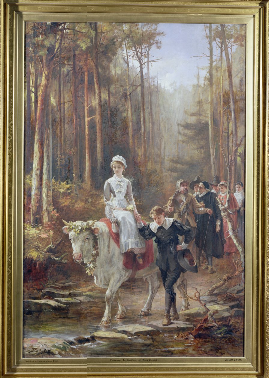 Priscilla, Miles Standish'in Flörtü, 1885 by Laslett John Pott