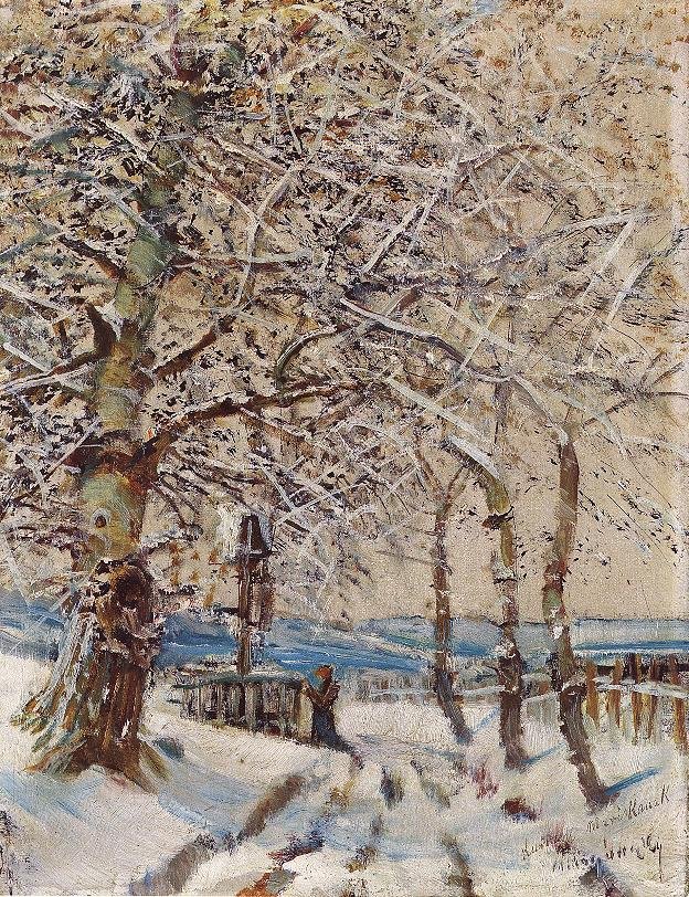 Hoar-frost ile ağaçlar by Laszlo Mednyanszky