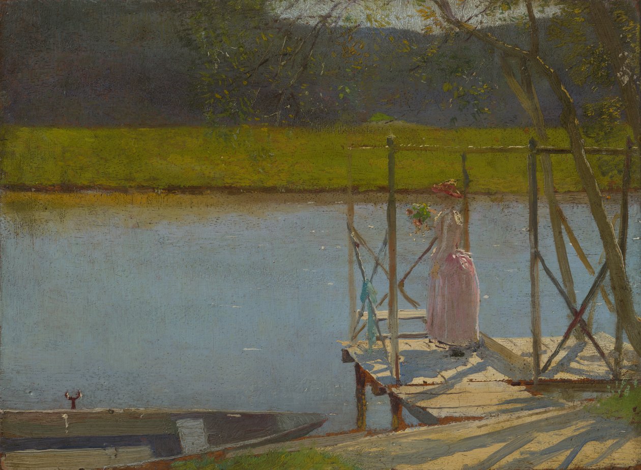 Bir teknenin yanındaki kadın, 1875-85 dolayları by Laszlo Mednyanszky