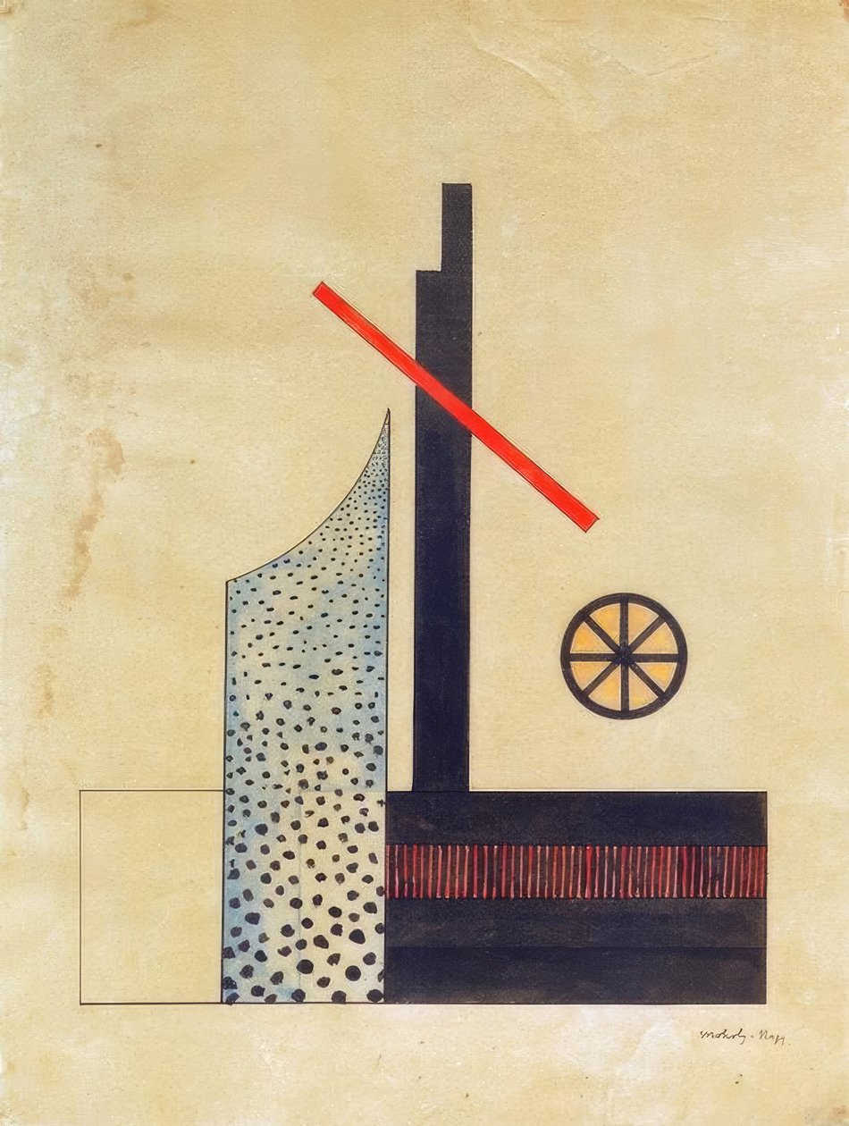 tekerlek ile kompozisyon by Laszlo Moholy Nagy