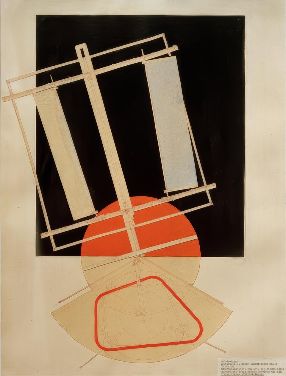 Bir elektrik sahnesinin ışık desteği by Laszlo Moholy Nagy