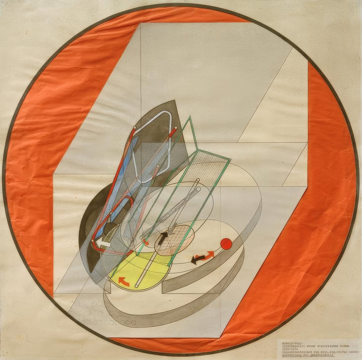 Bir elektrik sahnesinin ışık desteği by Laszlo Moholy Nagy