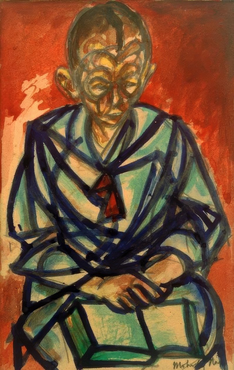 İsimsiz (denizci Miklós, kitap okuyor) by Laszlo Moholy Nagy
