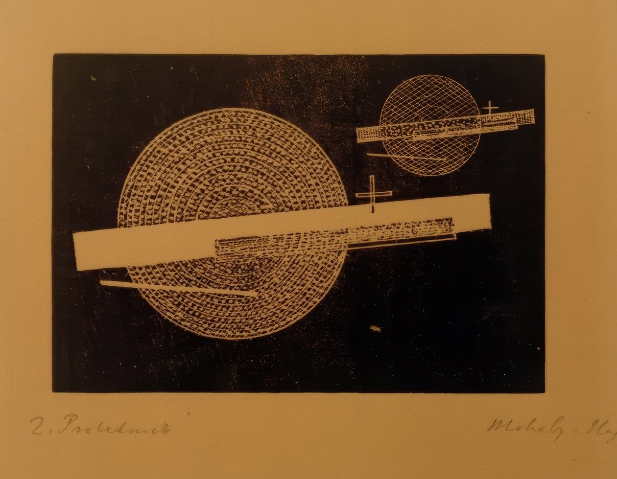 Adsız (çubuklu iki daire) by Laszlo Moholy Nagy