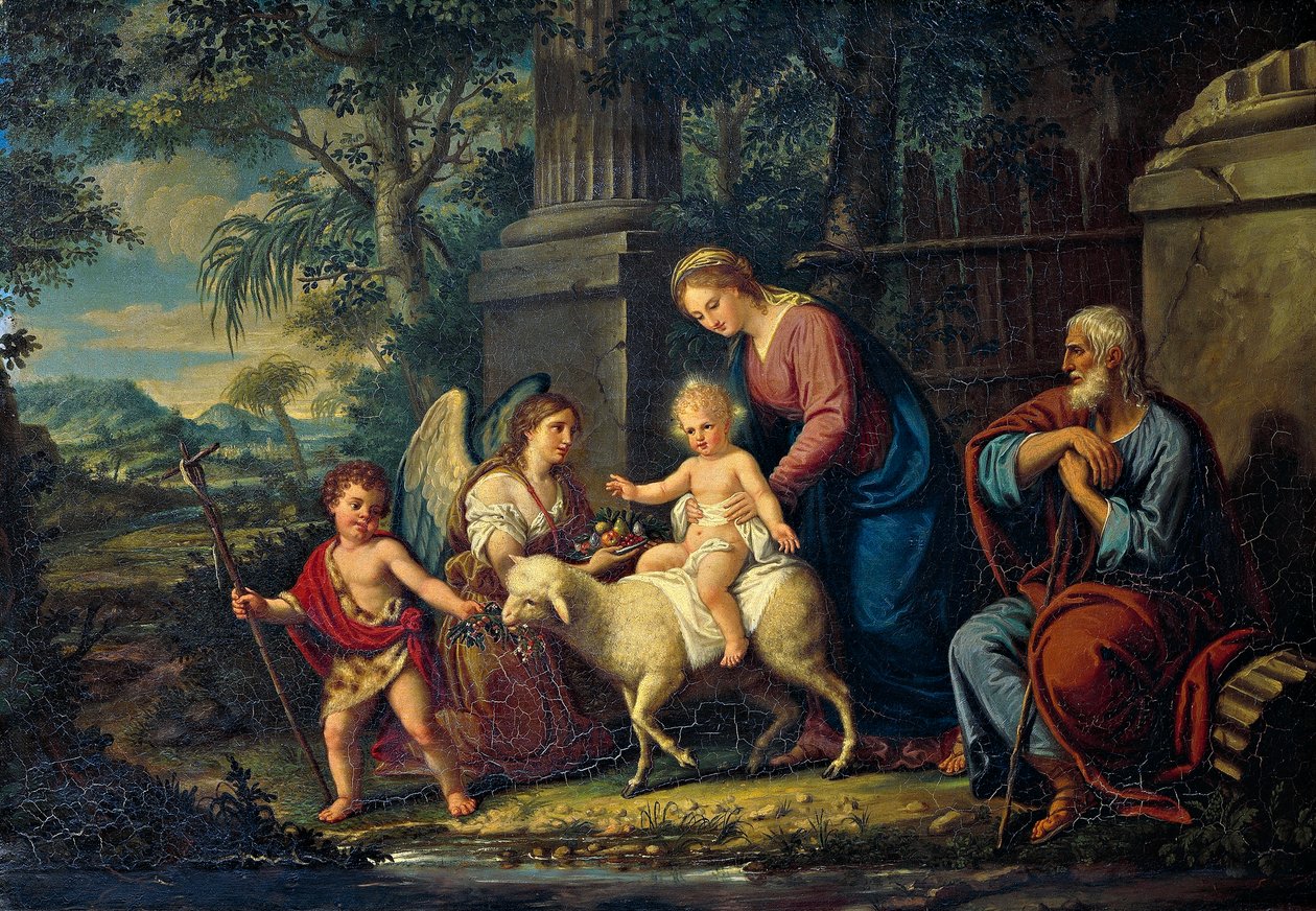 Vaftizci Yahya ile Kutsal Aile, Lattanzio Querena (1768-1853). by Lattanzio Querena