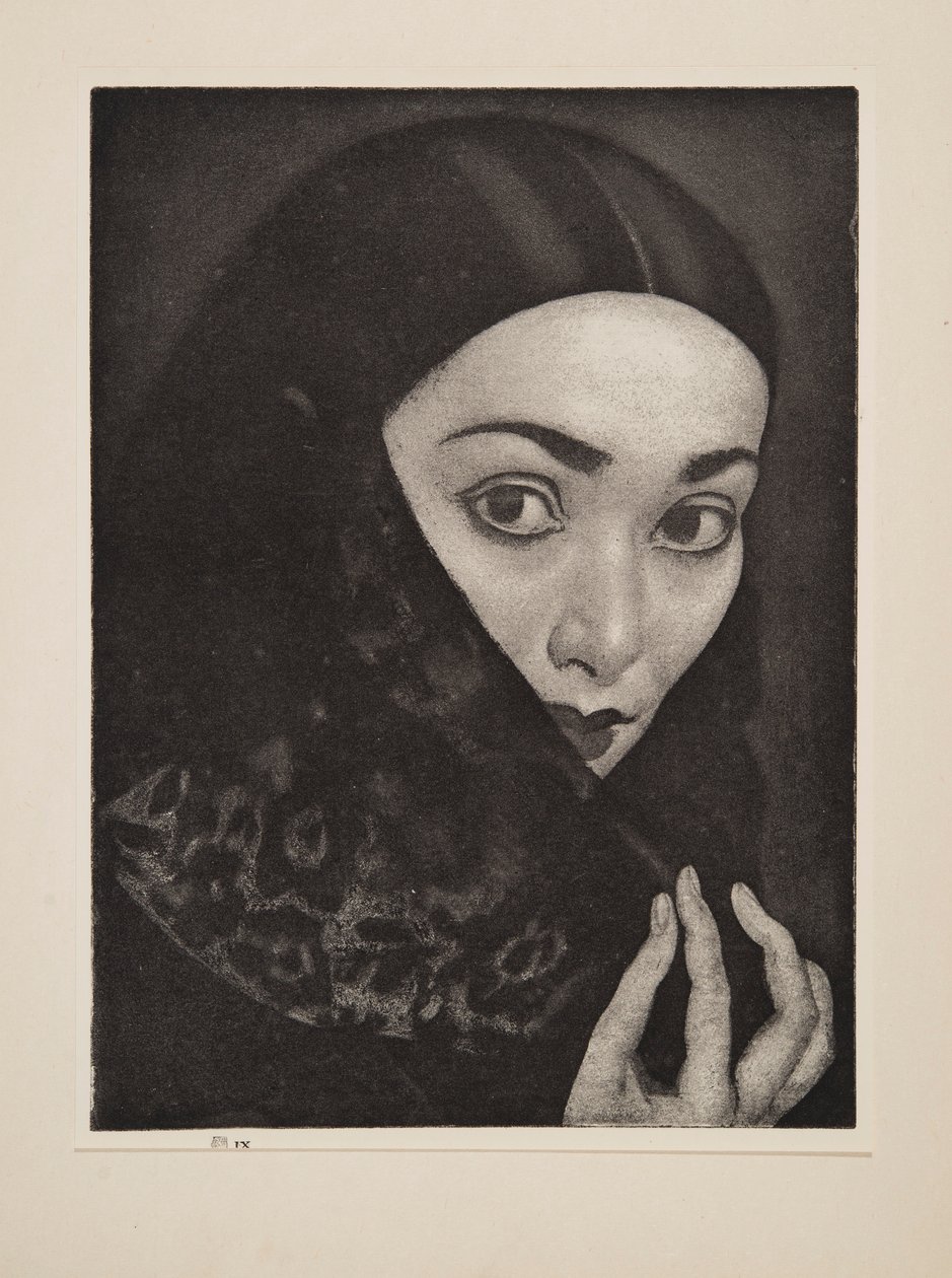 Şallı bayan, meyhane. 1926. by Laura Knight