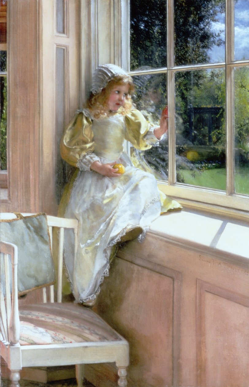 Dışarıya Bakma Penceresi (Güneş Işığı) (tuval üzerine yağlı boya) by Laura Theresa  Alma Tadema