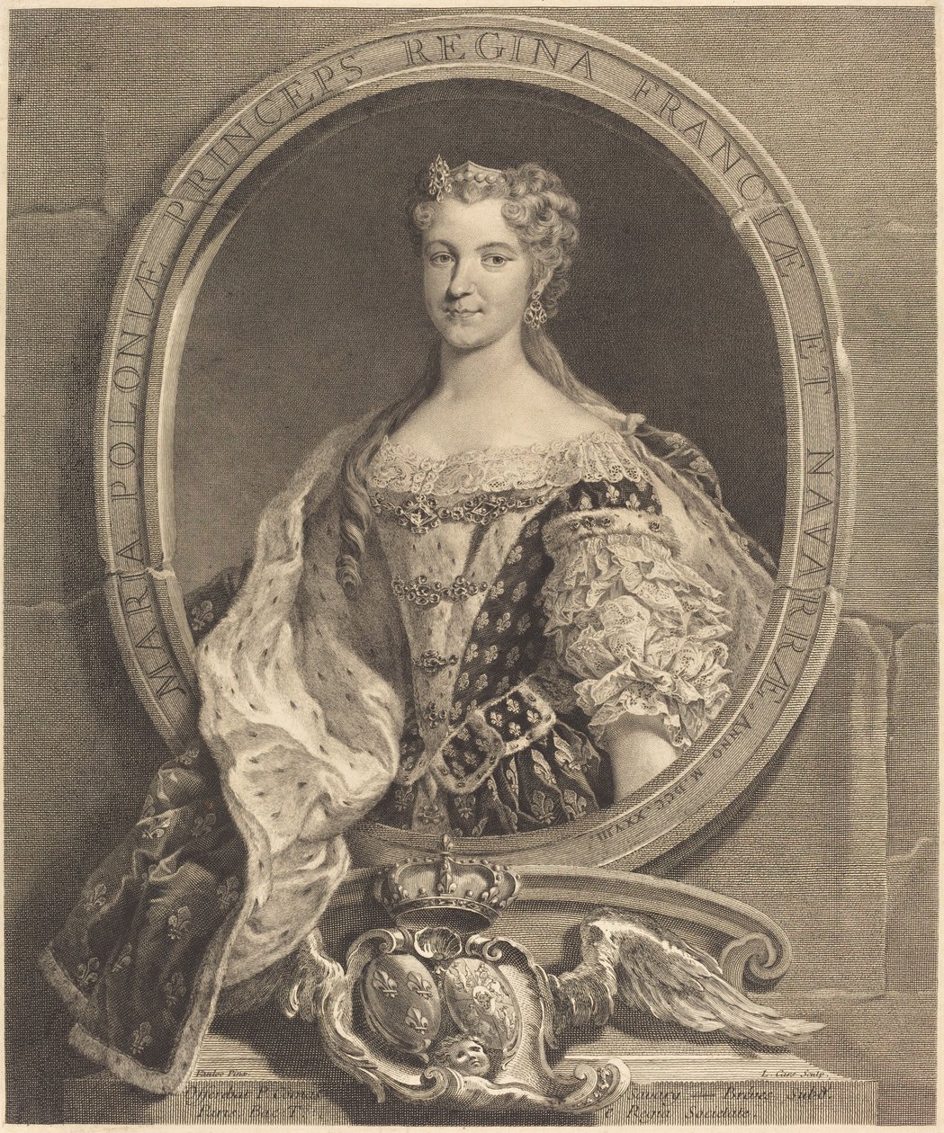 Polonya Marie Leszczynska, Fransa Kraliçesi by Laurent Cars after Carle Van Loo