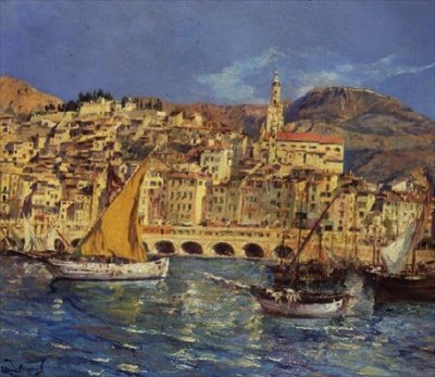Menton Kasabası, Güney Fransa by Laurent Lucien Gsell