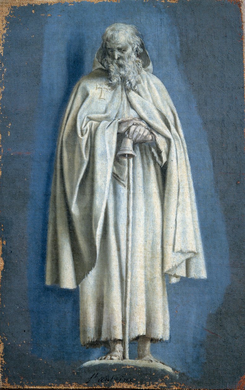 Büyük Aziz Antoine bir çan tutuyor Laurent de La Hyre (1606-1656) tarafından tuval üzerine camaieu ile resim 17. yüzyıl Paris. Louvre müzesi by Laurent de la Hyre