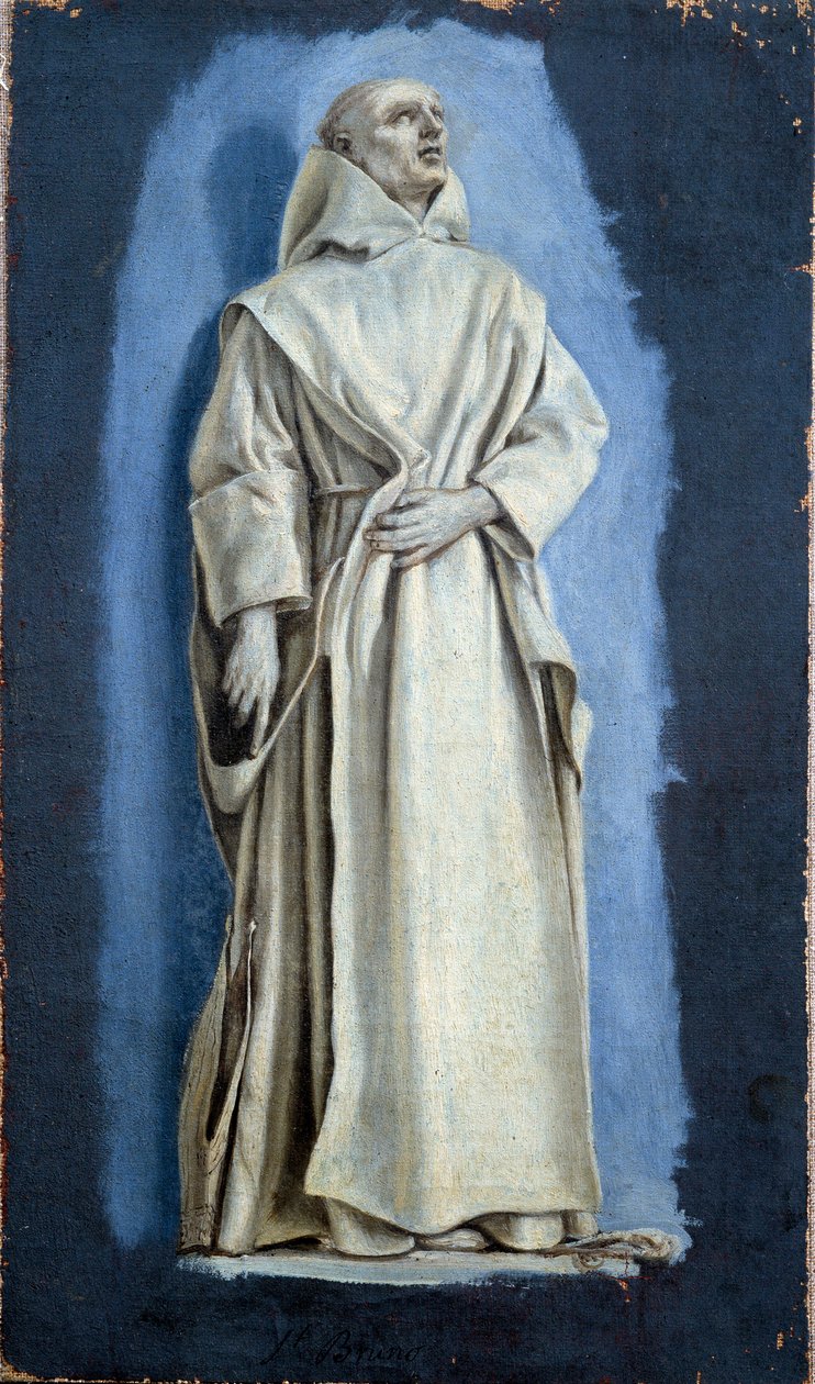 Saint Bruno Laurent de La Hyre (1606-1656) tarafından tuval üzerine tablo 17. yüzyıl Güneşi. 0.37 x 0.21 m Paris. Louvre müzesi by Laurent de la Hyre