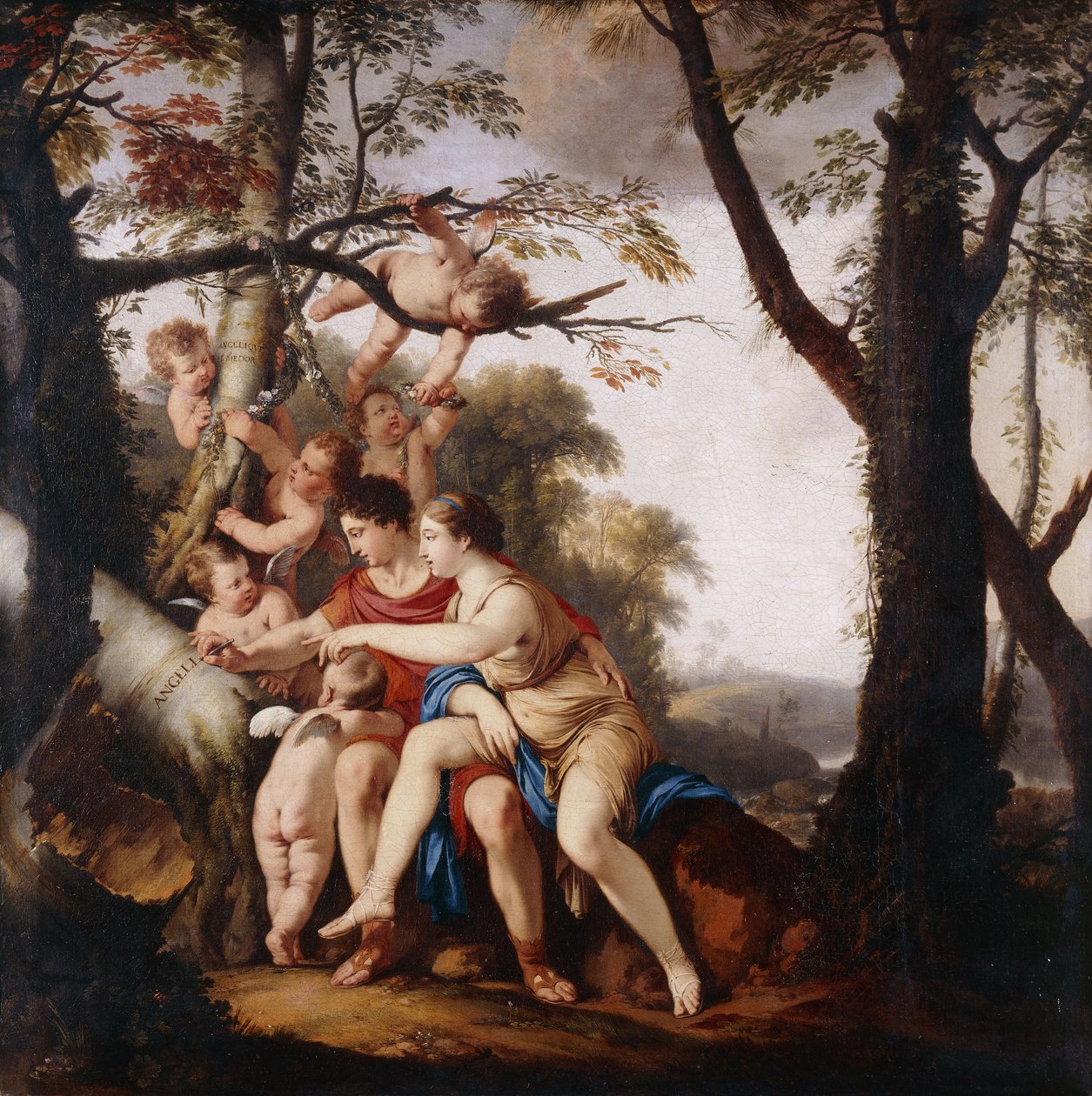 Angelica ve Medoro by Laurent de la Hyre