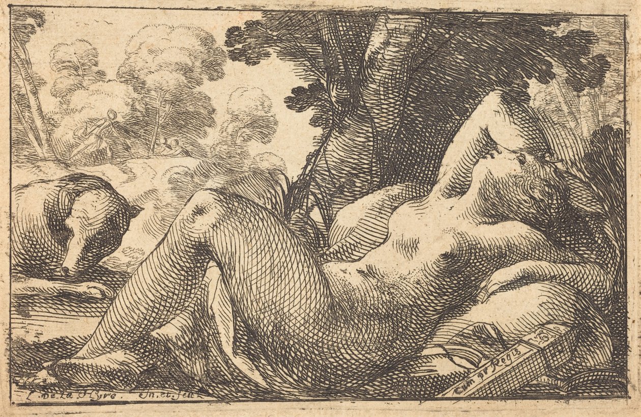 diana yaslanmış by Laurent de la Hyre