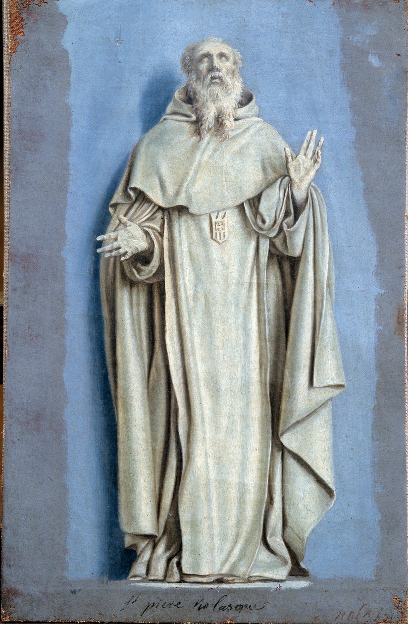 Saint Pierre Nolasque (1189-1256) vecd içinde Tuval üzerine camaieu ile boyama Laurent de La Hyre (1606-1656) tarafından 17. yüzyıl Güneşi. 0,36 x 0,23 m Paris. Louvre müzesi by Laurent de la Hyre