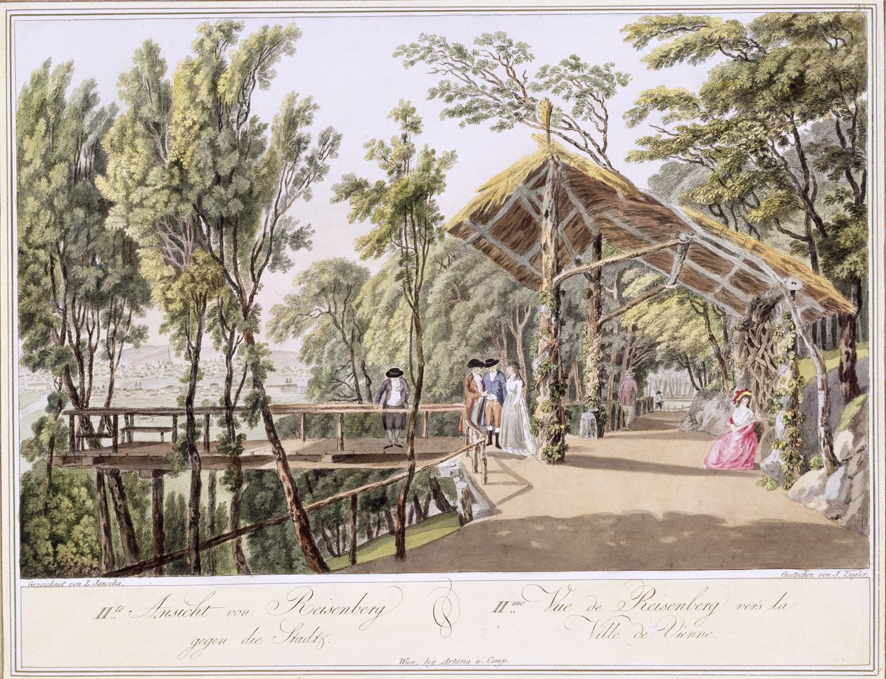 Johann Ziegler (c.1750-c.1812) tarafından oyulmuş Viyana şehri yakınlarındaki Reisenberg Bahçeleri