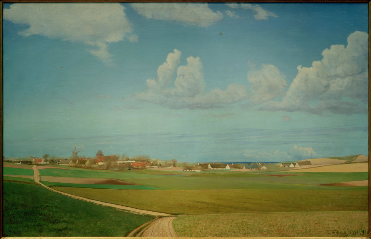 Melby kasabasının görünümü by Laurits Andersen Ring