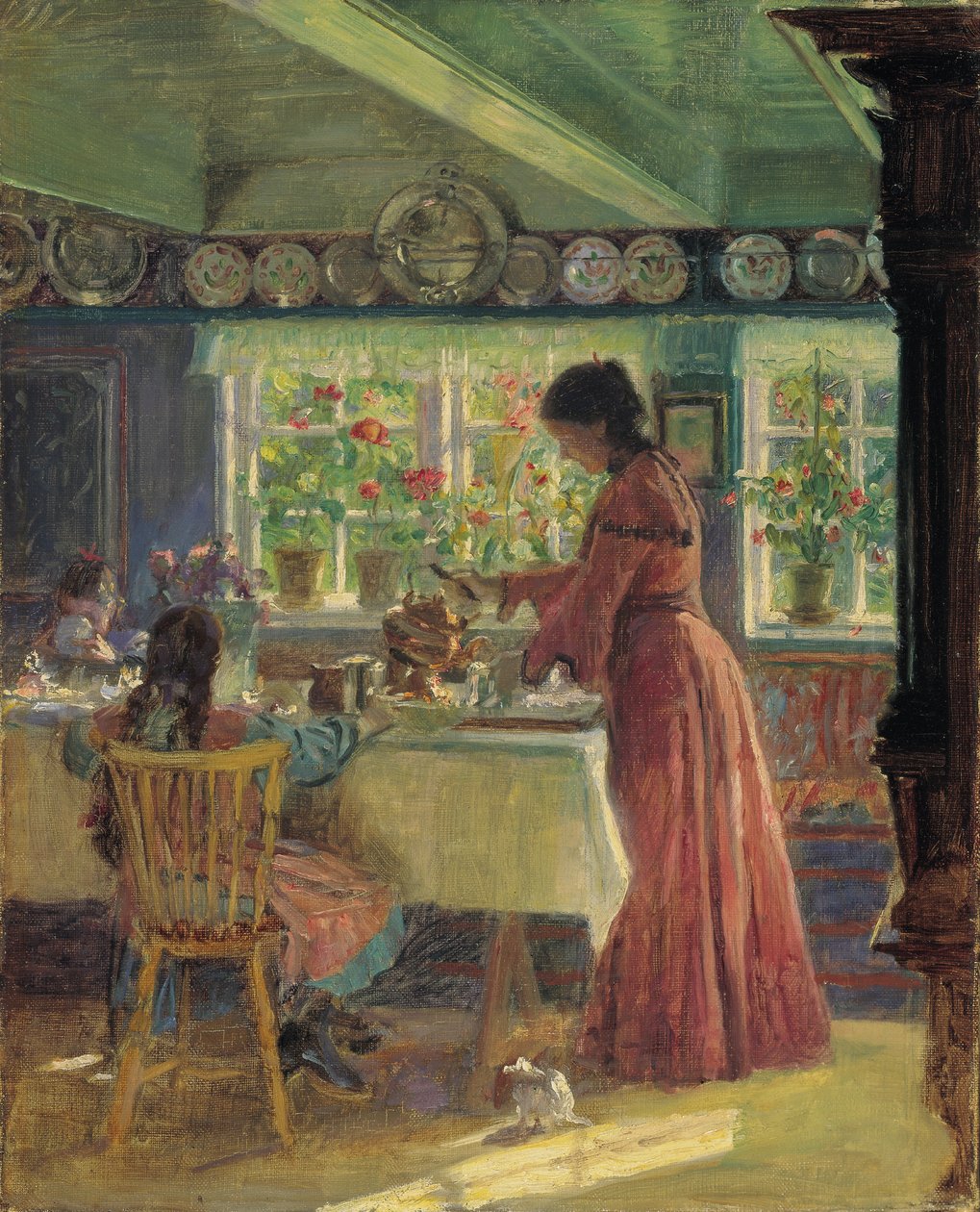 Sabah kahvesini dökmek by Laurits Regner Tuxen