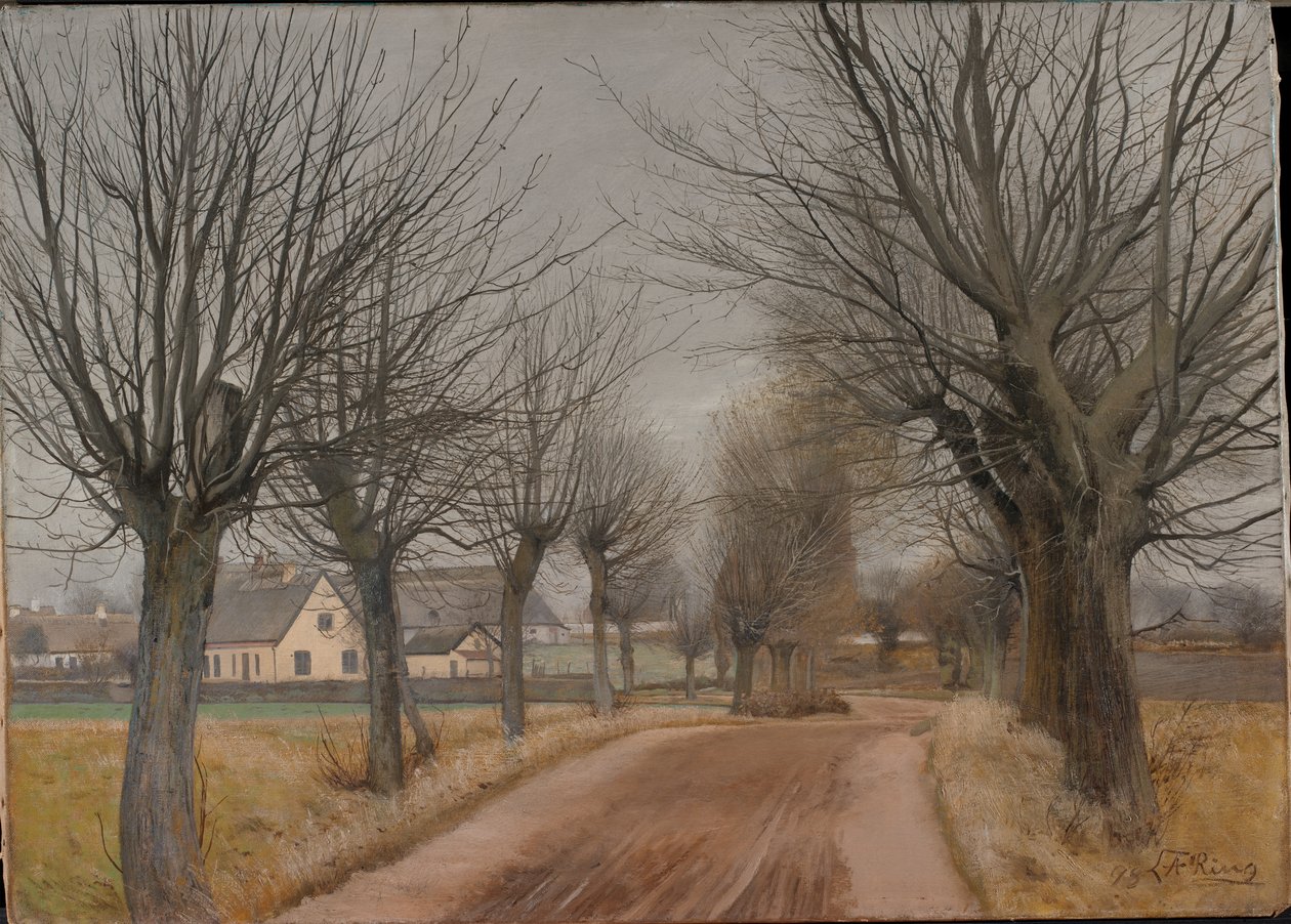 Vinderød yakınlarında bir yol, Zelanda, 1898. by Laurits Andersen Ring