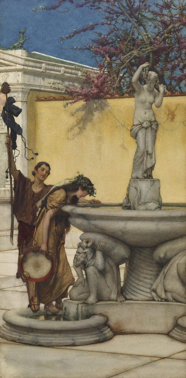 Twixt Venüs ve Bacchus, 1882 (kağıt üzerinde wc) by Lawrence Alma Tadema